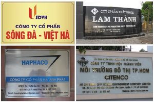 Biển công ty hiện nay được thiết kế rất đa dạng về mẫu mã, màu sắc và được làm từ nhiều chất liệu khác nhau