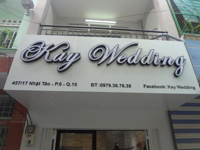 Bảng hiệu Alu tinh tế, sang trọng cho cửa hàng áo cưới