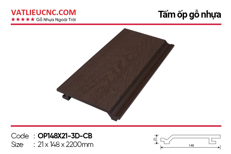 Tấm ốp gỗ nhựa OP148X21-3D-CB