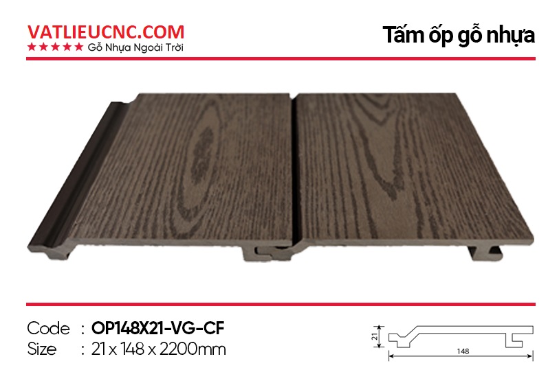 Tấm ốp gỗ nhựa OP148X21-VG-CF