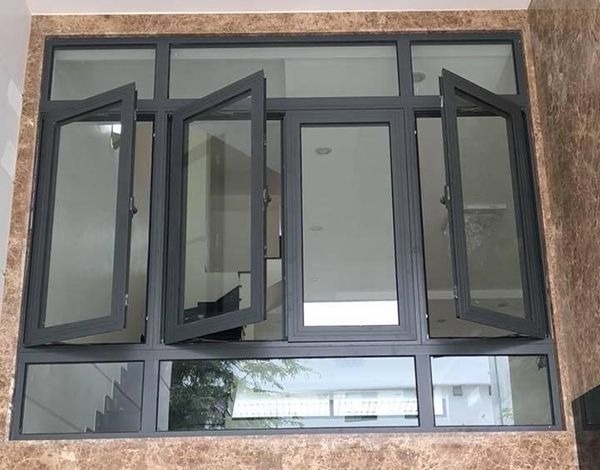 Cửa sổ nhôm kính mở quay 4 cánh