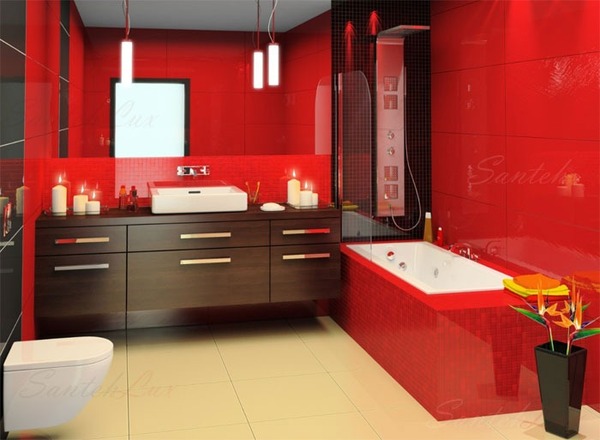 Kính màu đỏ ruby mang đến không gian ấm cúng, hiện đại
